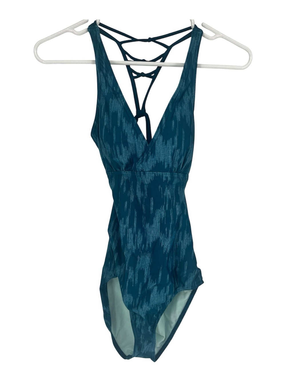PRANA NWT ATALIA ONE PIECE SWIMSUIT DEEP VERDE IKAT XS BLUE